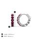 3 - Anika 1.16 ctw Rhodolite Garnet (3.00 mm) Huggie Earrings 