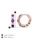 3 - Anika 0.88 ctw Amethyst and Lab Grown Diamonds (3.00 mm) Huggie Earrings 