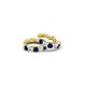 4 - Anika 1.12 ctw Blue Sapphire and Lab Grown Diamonds (3.00 mm) Huggie Earrings 
