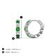 3 - Anika 1.09 ctw Green Garnet and Lab Grown Diamonds (3.00 mm) Huggie Earrings 