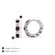 3 - Anika 1.10 ctw Red Garnet and Lab Grown Diamonds (3.00 mm) Huggie Earrings 