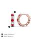 3 - Anika 1.00 ctw Ruby and Lab Grown Diamonds (3.00 mm) Huggie Earrings 