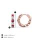 3 - Anika 0.88 ctw Pink Tourmaline and Lab Grown Diamonds (3.00 mm) Huggie Earrings 