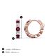 3 - Anika 1.10 ctw Rhodolite Garnet and Lab Grown Diamonds (3.00 mm) Huggie Earrings 