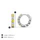 3 - Anika 1.06 ctw Lab Grown Yellow and White Diamonds (3.00 mm) Huggie Earrings 