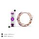 3 - Anika 1.50 ctw Amethyst and Lab Grown Diamonds (3.50 mm) Huggie Earrings 