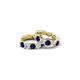 4 - Anika 1.62 ctw Blue Sapphire and Lab Grown Diamonds (3.50 mm) Huggie Earrings 