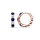 1 - Anika 1.62 ctw Blue Sapphire and Lab Grown Diamonds (3.50 mm) Huggie Earrings 