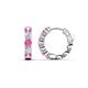 1 - Anika 1.62 ctw Pink Sapphire and Lab Grown Diamonds (3.50 mm) Huggie Earrings 