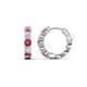 1 - Anika 1.50 ctw Pink Tourmaline and Lab Grown Diamonds (3.50 mm) Huggie Earrings 
