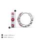 3 - Anika 1.50 ctw Pink Tourmaline and Lab Grown Diamonds (3.50 mm) Huggie Earrings 