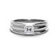 1 - Zion 5.00 mm Asscher Cut Lab Grown Diamond Solitaire Men Wedding Band 