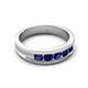 6 - Aaron 0.60 ctw Blue Sapphire 5 Stone Men Wedding Band (5 mm) 