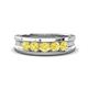1 - Aaron 0.53 ctw Yellow Sapphire 5 Stone Men Wedding Band (5 mm) 