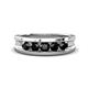 1 - Aaron 0.55 ctw Black Diamond 5 Stone Men Wedding Band (5 mm) 