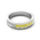 6 - Aaron 0.50 ctw Yellow Diamond 5 Stone Men Wedding Band (5 mm) 