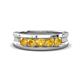 1 - Aaron 0.40 ctw Citrine 5 Stone Men Wedding Band (5 mm) 