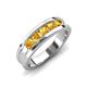 4 - Aaron 0.40 ctw Citrine 5 Stone Men Wedding Band (5 mm) 