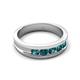 6 - Aaron 0.55 ctw London Blue Topaz 5 Stone Men Wedding Band (5 mm) 