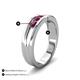 5 - Aaron 0.58 ctw Rhodolite Garnet 5 Stone Men Wedding Band (5 mm) 
