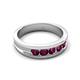 6 - Aaron 0.58 ctw Rhodolite Garnet 5 Stone Men Wedding Band (5 mm) 