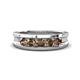 1 - Aaron 0.50 ctw Smoky Quartz 5 Stone Men Wedding Band (5 mm) 