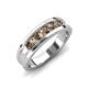 4 - Aaron 0.50 ctw Smoky Quartz 5 Stone Men Wedding Band (5 mm) 