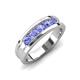 4 - Aaron 0.45 ctw Tanzanite 5 Stone Men Wedding Band (5 mm) 