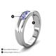 5 - Aaron 0.45 ctw Tanzanite 5 Stone Men Wedding Band (5 mm) 