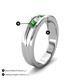 5 - Aaron 0.55 ctw Natural Diamond & Green Garnet 5 Stone Men Wedding Band (3 mm) 