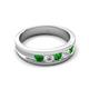 6 - Aaron 0.55 ctw Natural Diamond & Green Garnet 5 Stone Men Wedding Band (3 mm) 