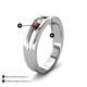 5 - Aaron 0.55 ctw Natural Diamond & Red Garnet 5 Stone Men Wedding Band (3 mm) 