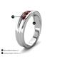 5 - Aaron 0.35 ctw Red Garnet 5 Stone Men Wedding Band (5 mm) 