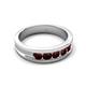 6 - Aaron 0.35 ctw Red Garnet 5 Stone Men Wedding Band (5 mm) 