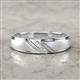 3 - Ariss Natural Diamond Angled Brushed and Polished Finish 3 Stone Men Wedding Band (5.00 mm) 