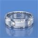 3 - Laken 0.24 ctw (2.50 mm) Round Diamond Satin Finished Center and Polished Edges with Grooved Lines Men Wedding Band 