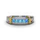 1 - Kevin 0.45 ctw Blue Topaz Men Wedding Band (7.80 mm) 