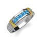 4 - Kevin 0.45 ctw Blue Topaz Men Wedding Band (7.80 mm) 