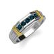 4 - Kevin 0.55 ctw London Blue Topaz Men Wedding Band (7.80 mm) 