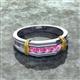 3 - Kevin 0.53 ctw Pink Sapphire Men Wedding Band (7.80 mm) 