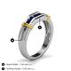 5 - Kevin 0.60 ctw Blue Sapphire Men Wedding Band (7.80 mm) 