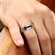 6 - Kevin 0.60 ctw Blue Sapphire Men Wedding Band (7.80 mm) 
