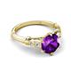 5 - Iyana 2.08 ctw Amethyst (8.00 mm) accented Natural Diamonds Engagement Ring 