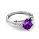 5 - Iyana 2.08 ctw Amethyst (8.00 mm) accented Natural Diamonds Engagement Ring 