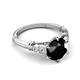 5 - Iyana 3.18 ctw Black Diamond (8.00 mm) accented Natural Diamonds Engagement Ring 