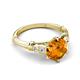 5 - Iyana 2.08 ctw Citrine (8.00 mm) accented Natural Diamonds Engagement Ring 
