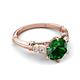5 - Iyana 1.93 ctw Created Emerald (8.00 mm) accented Natural Diamonds Engagement Ring 