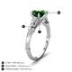 4 - Iyana 1.93 ctw Created Emerald (8.00 mm) accented Natural Diamonds Engagement Ring 