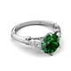 5 - Iyana 1.93 ctw Created Emerald (8.00 mm) accented Natural Diamonds Engagement Ring 