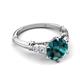 5 - Iyana 2.18 ctw London Blue Topaz (8.00 mm) accented Natural Diamonds Engagement Ring 